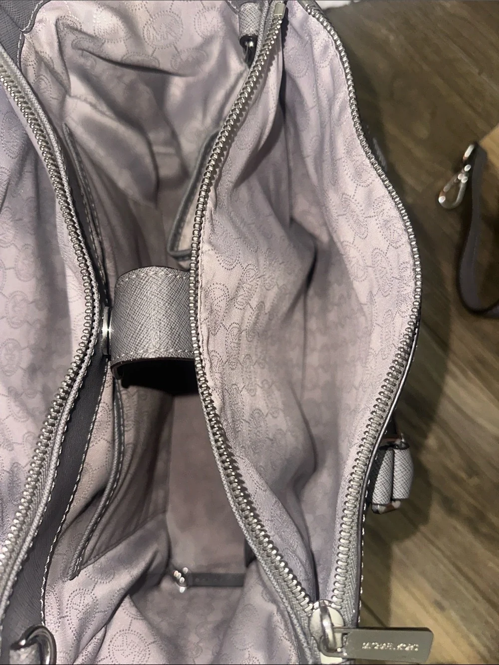 Michael Kors Taupe Saffiano Leather Satchel with Detachable Strap